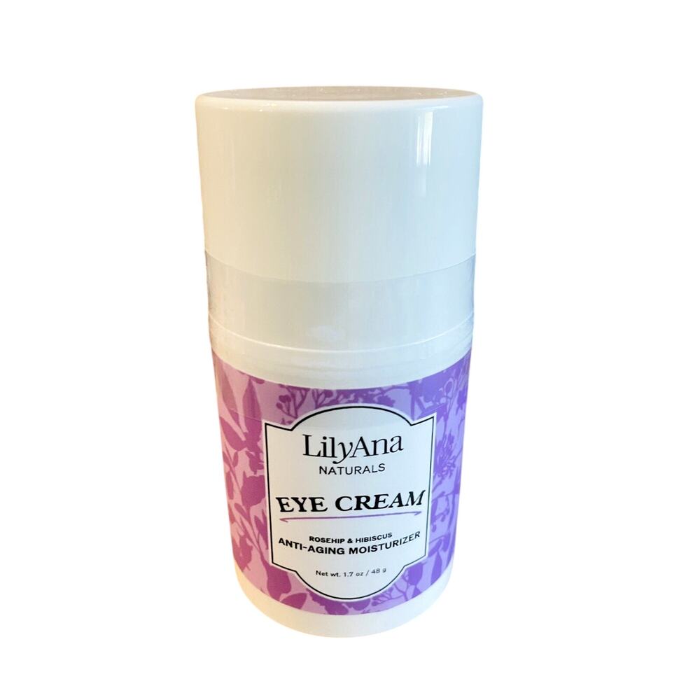 New LilyAna Naturals Eye Cream Rosehip & Hibiscus Anti-Aging Moisturizer 1.7oz
